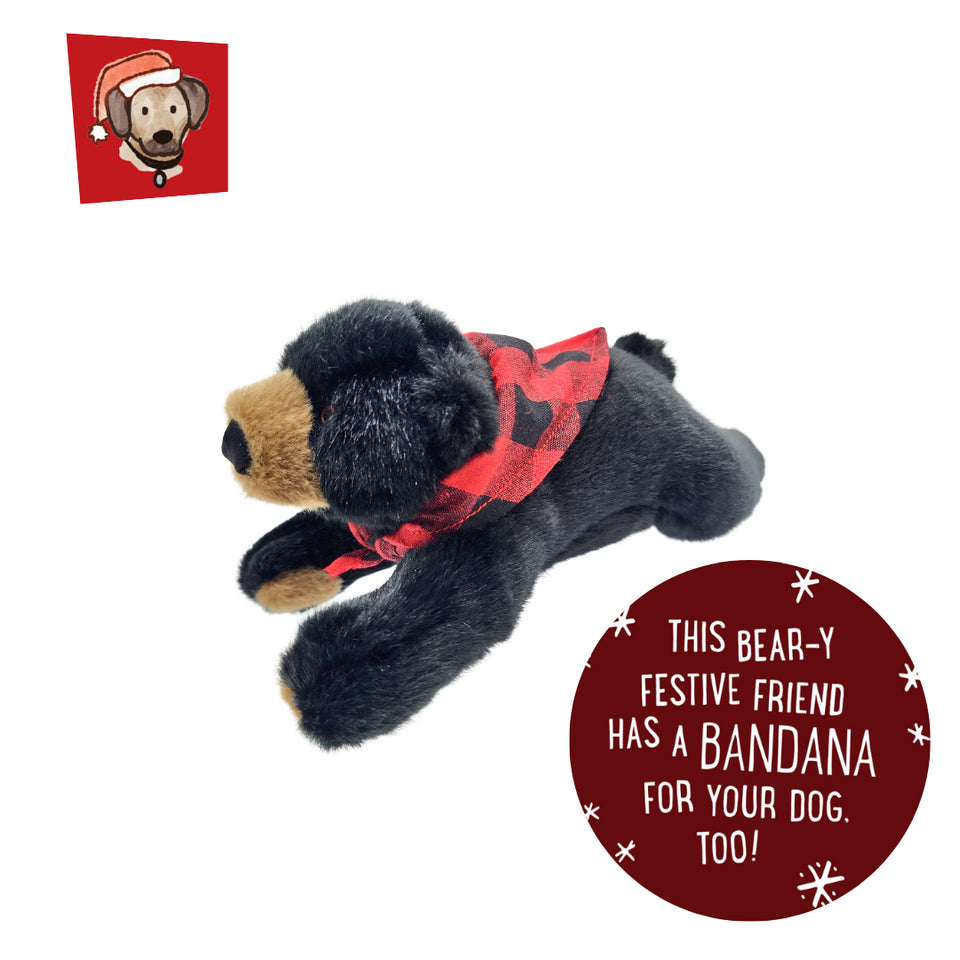Fluff Tuff Jan Bear Christmas 2023 Durable Plush Dog Toy
