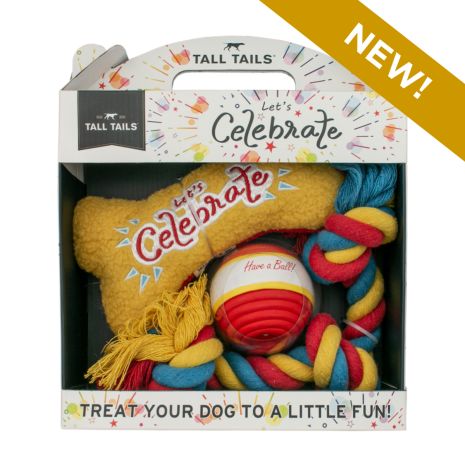 Tall Tails Let's Celebrate 3-Piece Box Gift Set Dog Toy Tall Tails Let's Celebrate 3-Piece Box Gift Set Dog Toy