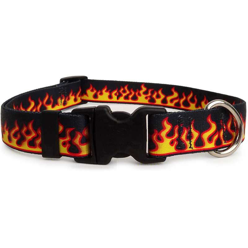 Red Flames Dog Collar