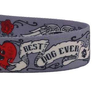 Best Dog Ever Tattoo Dog Collar (adjustable or martingale)