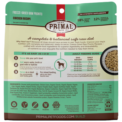 Primal Pronto Complete Freeze-Dried Raw  Recipe