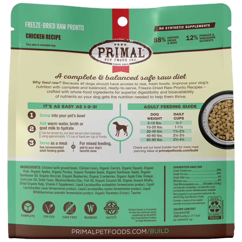 Primal Pronto Complete Freeze-Dried Raw  Recipe