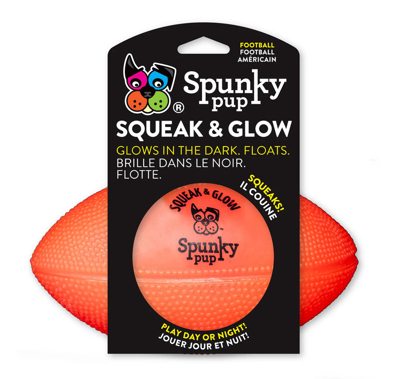 Spunky Pup Squeak & Glow Football for dogs