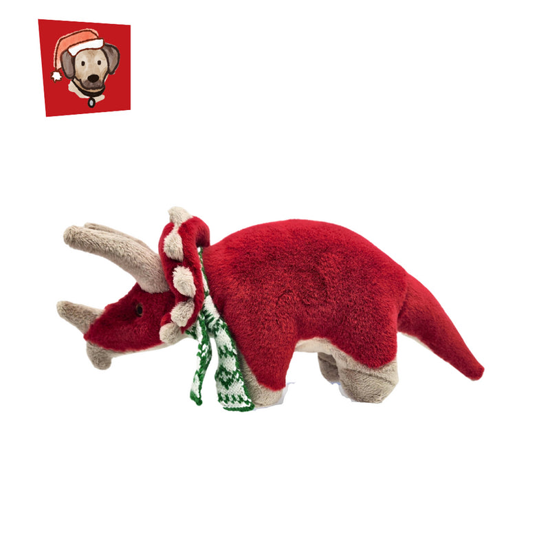Fluff & Tuff Clara Triceratops (Christmas 2023) Durable Plush Dog Toy
