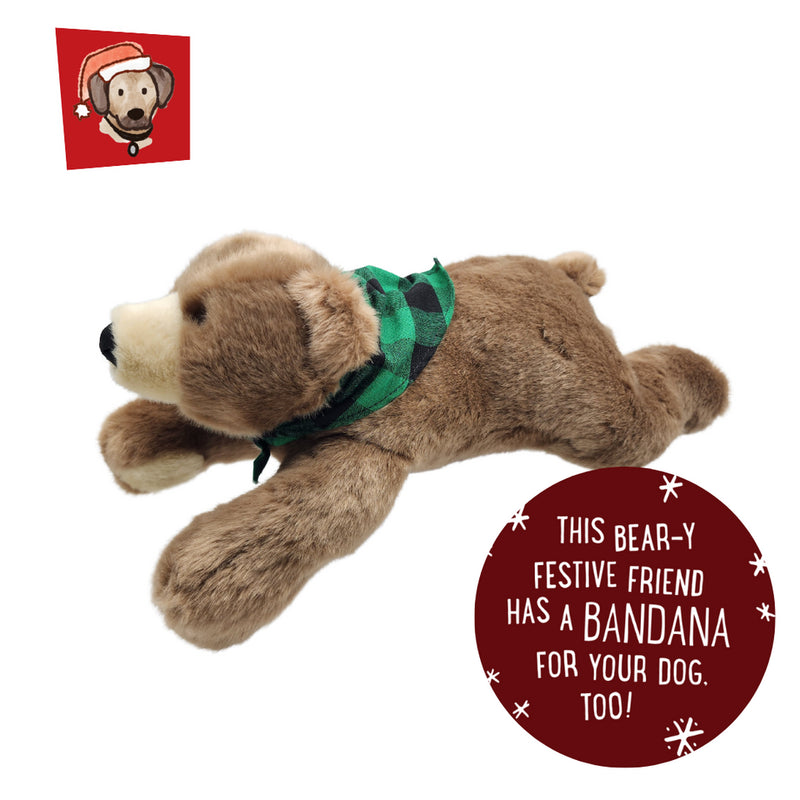 Fluff & Tuff Stan Bear (Christmas 2023) Durable Plush Dog Toy