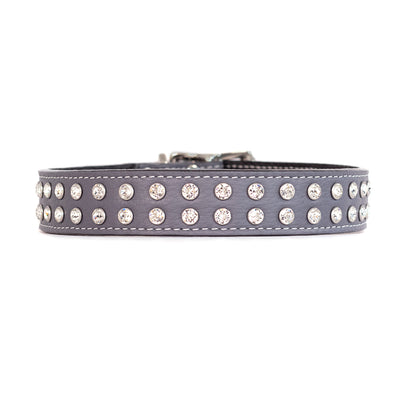 Tuscan Genuine Crystal Large Leather Collar