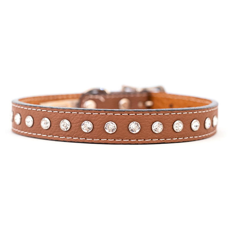 Tuscan Genuine Crystal Leather Collar