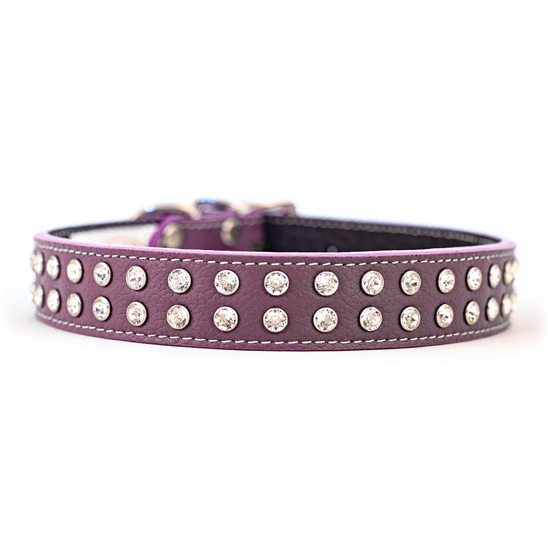 Tuscan Genuine Crystal Large Leather Collar