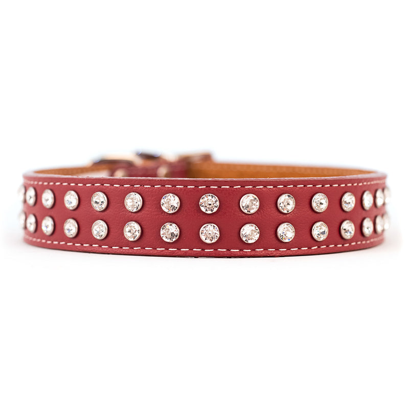 Tuscan Genuine Crystal Large Leather Collar