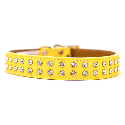 Tuscan Genuine Crystal Large Leather Collar