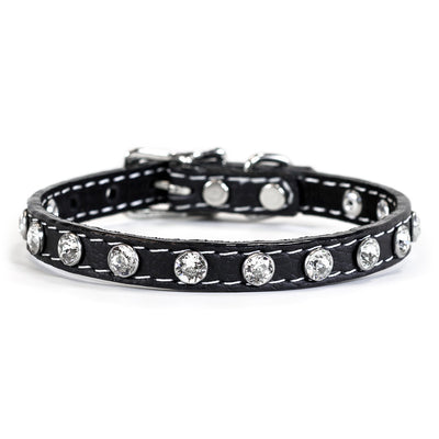 Tuscan Genuine Crystal Mini Leather Collar