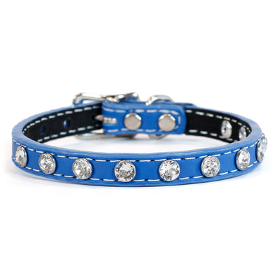 Tuscan Genuine Crystal Mini Leather Collar