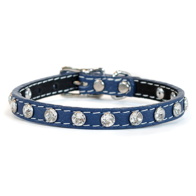 Tuscan Genuine Crystal Mini Leather Collar