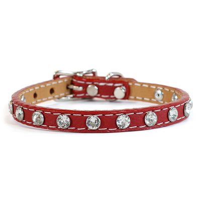 Tuscan Genuine Crystal Mini Leather Collar