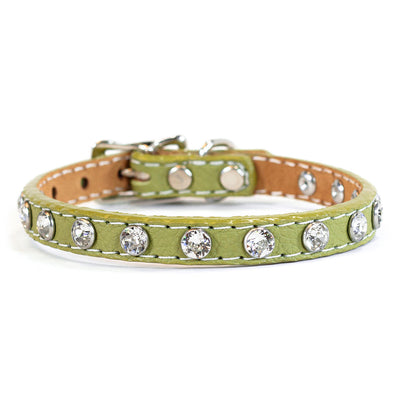 Tuscan Genuine Crystal Mini Leather Collar