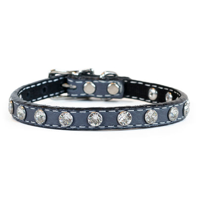 Tuscan Genuine Crystal Mini Leather Collar