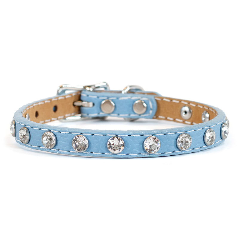 Tuscan Genuine Crystal Mini Leather Collar