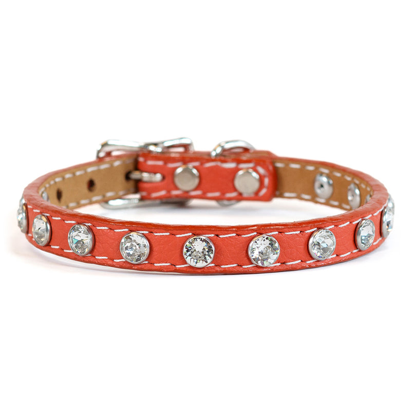 Tuscan Genuine Crystal Mini Leather Collar