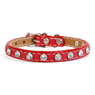 Tuscan Genuine Crystal Mini Leather Collar