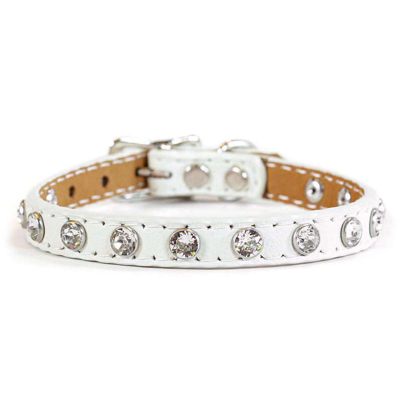 Tuscan Genuine Crystal Mini Leather Collar