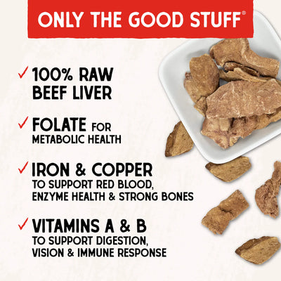 Stella & Chewy's Freeze-Dried 100% Beef Liver Dog Treats  3.0 oz - MADE IN USA