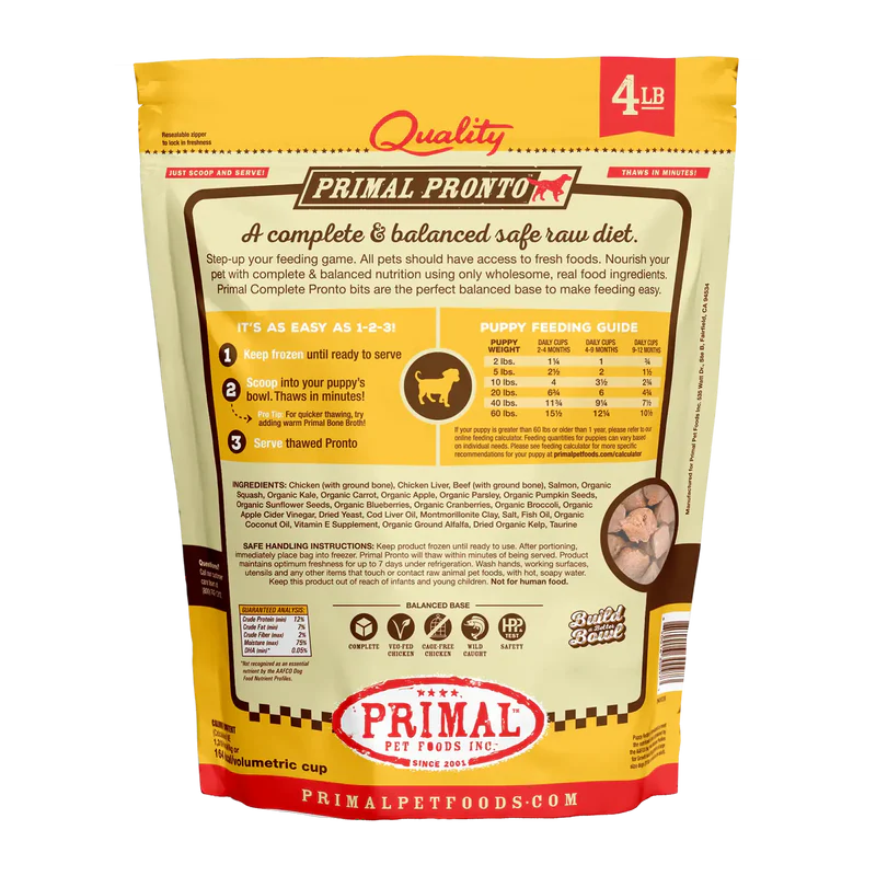 Primal Freeze-Dried Raw Pronto Puppy Recipe for Dogs