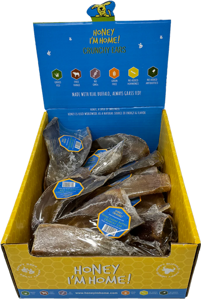 Crunchy Honey Coated Buffalo Ears for dogs