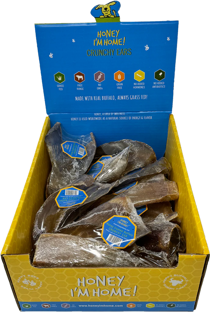 Crunchy Honey Coated Buffalo Ears for dogs