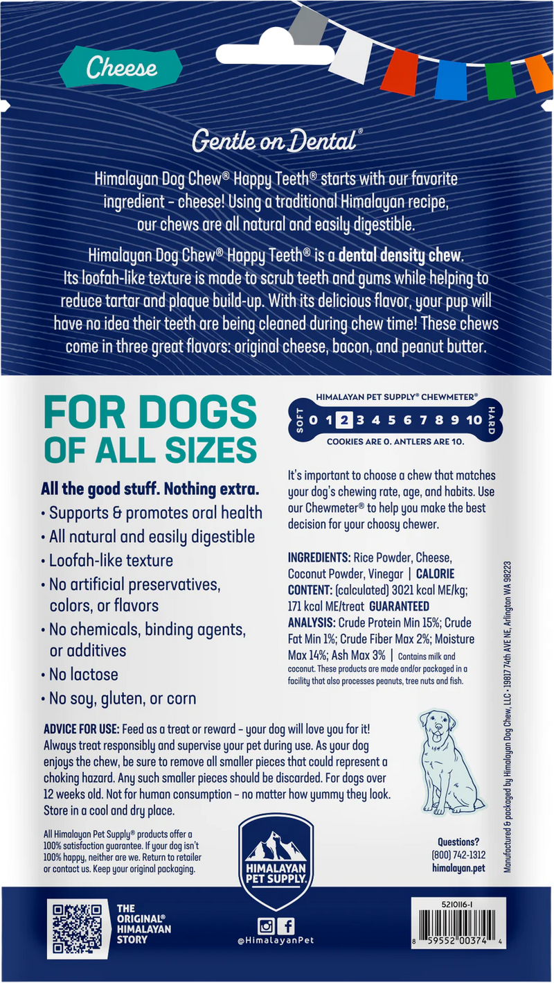 Himalayan Happy Teeth Dental Chews of dogs- 2 pack cheese