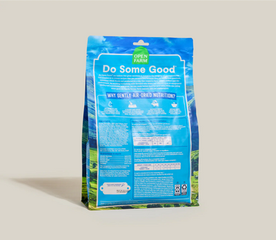 High-protein salmon and beef air-dried dog food alternative to kibble with natural ingredients