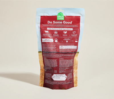 Complete and balanced freeze-dried beef dog food with organic veggies and superfoods