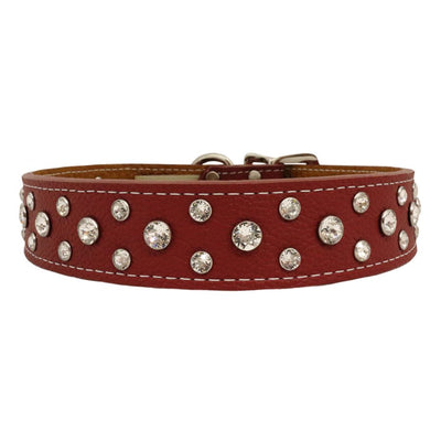 Tuscan Genuine Crystal Large Leather Collar