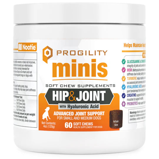 Progility Hip & Joint Support  MINIS (Soft Chews) for Dogs 60 count