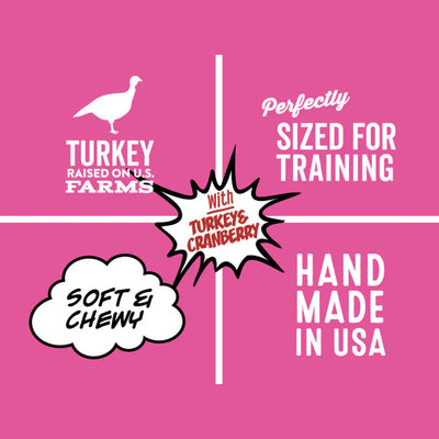 PolkaDog Wonder Nuggets Training Treats for Dogs - Turkey & Cranberry