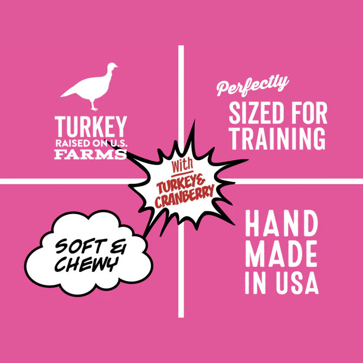 PolkaDog Wonder Nuggets Training Treats for Dogs - Turkey & Cranberry