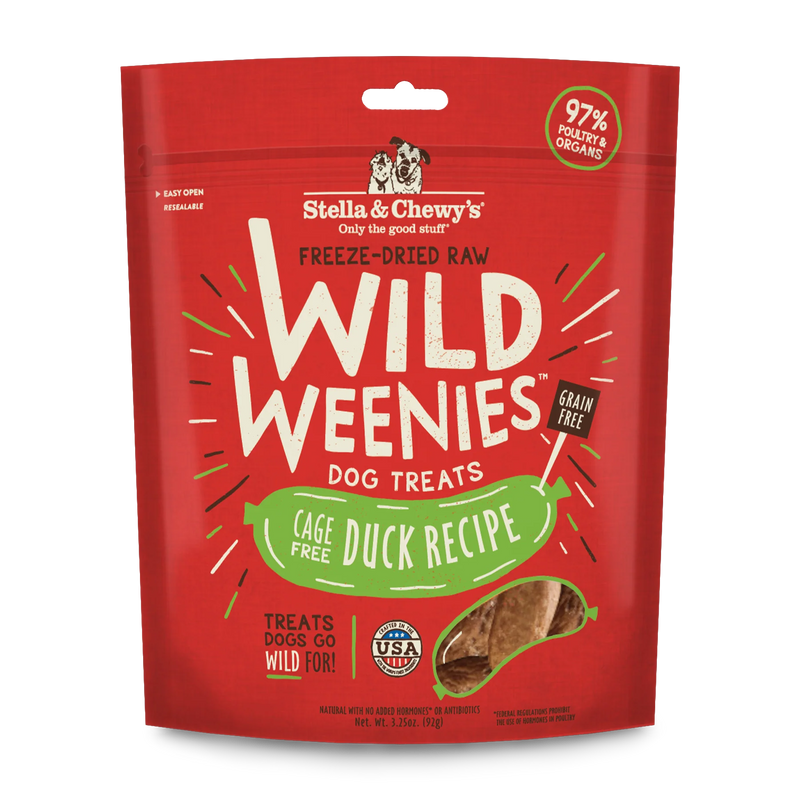 Wild Weenies Freeze-Dried Raw Cage Free Duck Recipe 3.25 oz.  for Dogs