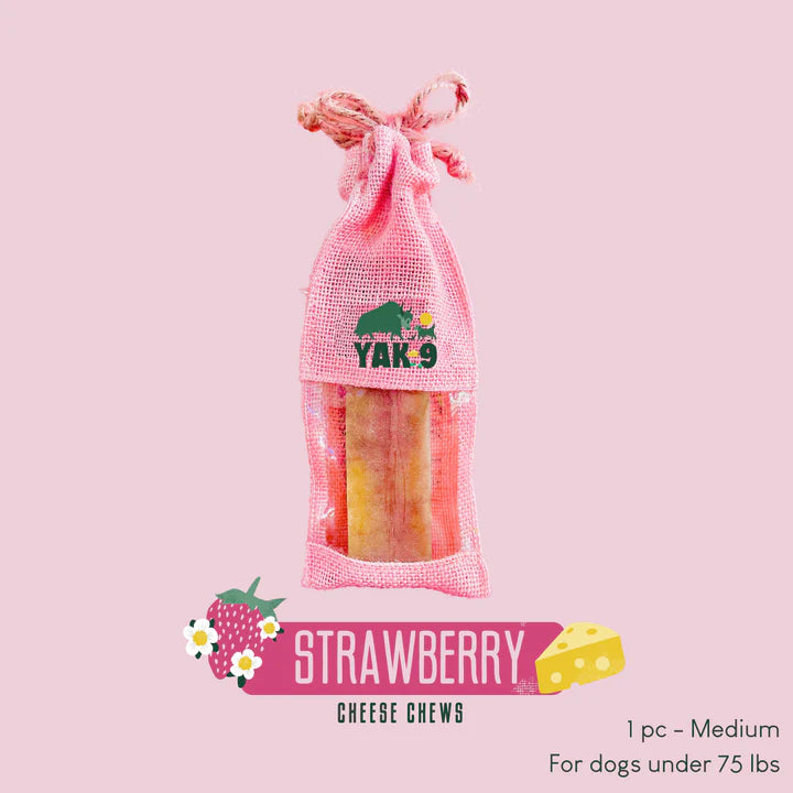 Yak9 Strawberry Cheese Chews for Dogs