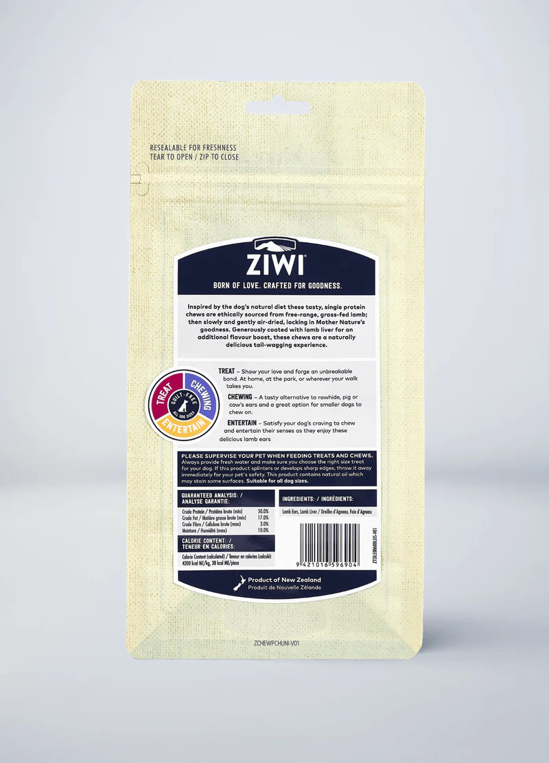 ZIWI Lamb Ear Chews for Dogs (2.1  oz.)