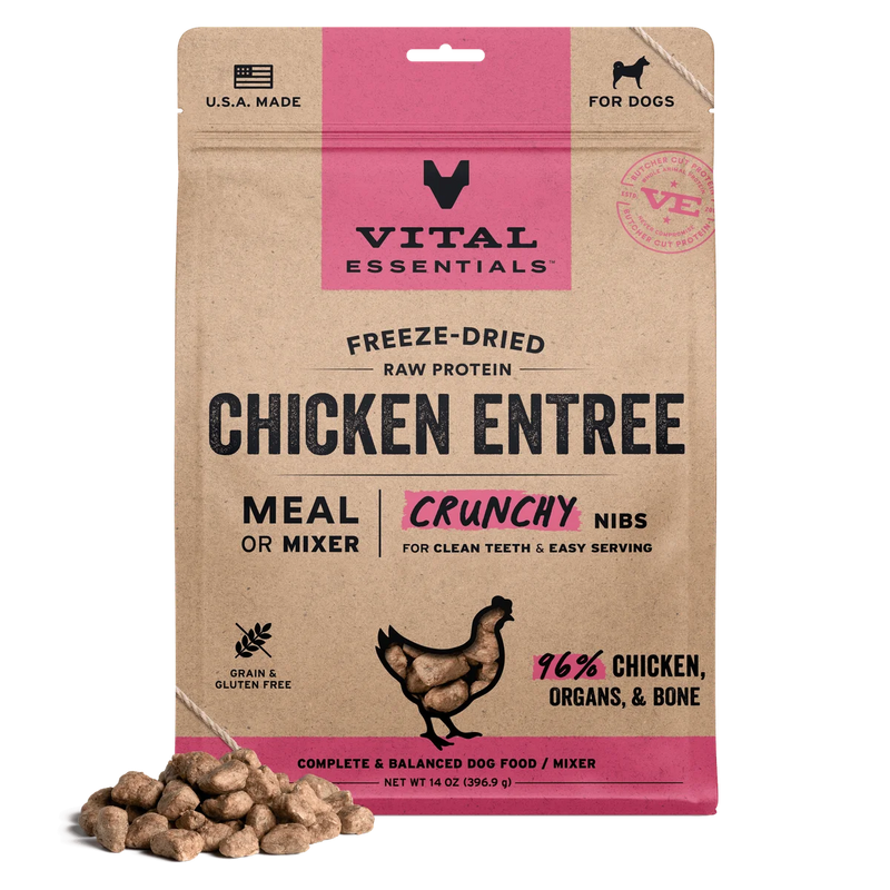 Vital Essential Freeze Dried Chicken Crunchy Nibs 14oz