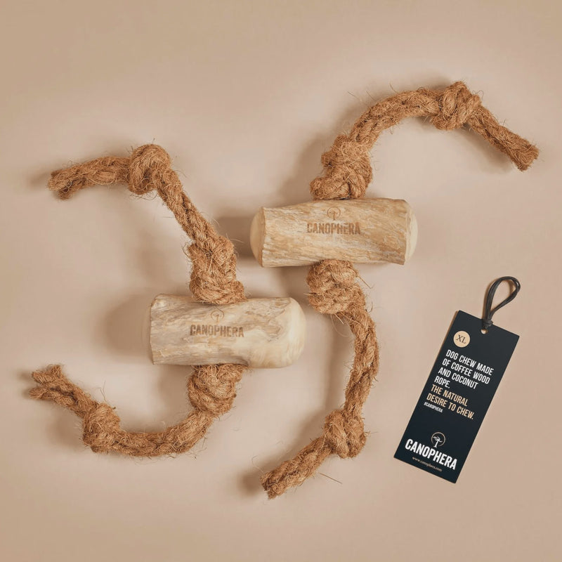 Canophera Coffee Wood & Coconut Rope tug for dogs