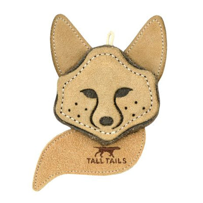 Tall Tails Leather Scrappy Critter "Fox" Dog Toy