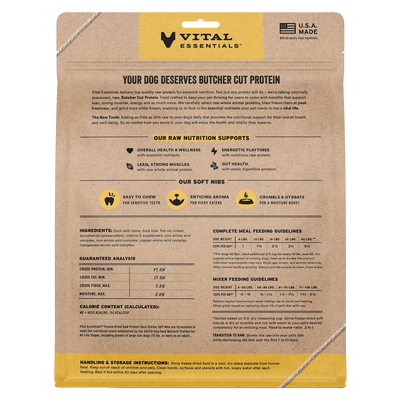 Vital Essentials Freeze Dried Soft Duck Nibs 14oz