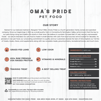 Oma's Pride - Dehydrated Lamb Lung