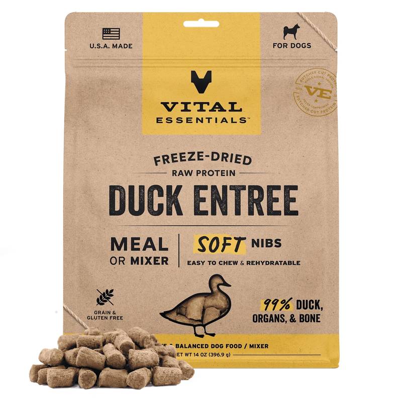 Vital Essentials Freeze Dried Soft Duck Nibs 14oz