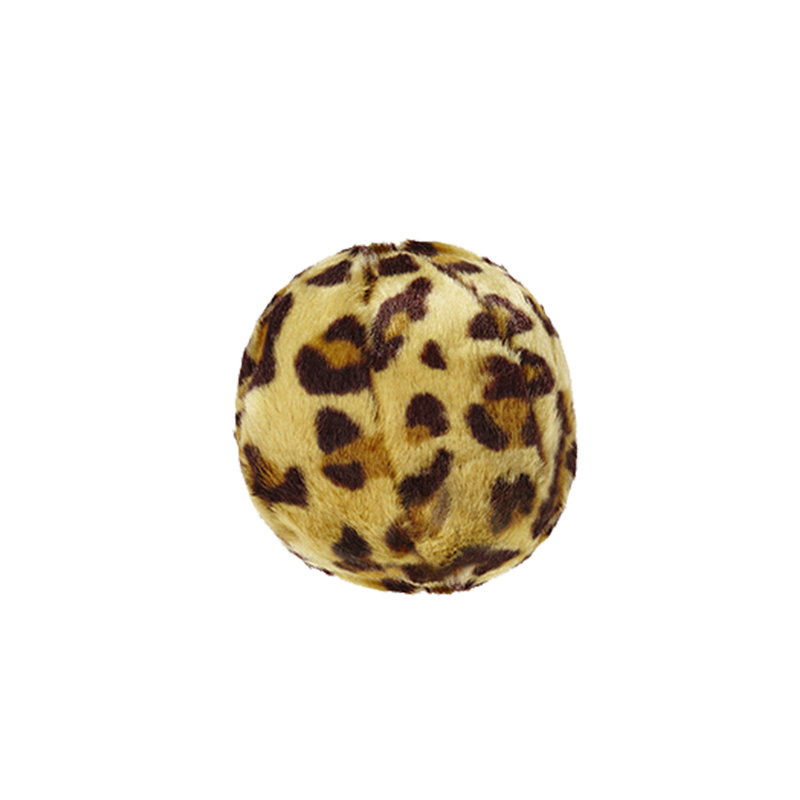 Fluff & Tuff Small Leopard Ball Plush Dog Toy