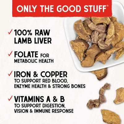 Stella & Chewy's 100% Lamb Liver Treats Freeze Dried Raw for Dogs