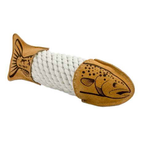 Tall Tails Leather Trout Natural Dog Toy