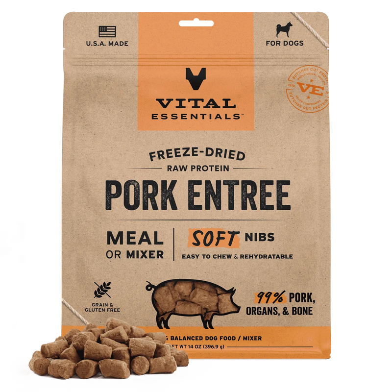 Vital Essentials Freeze Dried Pork Soft Nibs 14oz