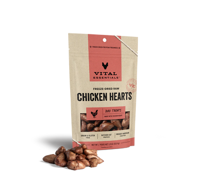 Vital Essentials Freeze Dried Chicken Hearts for Dogs