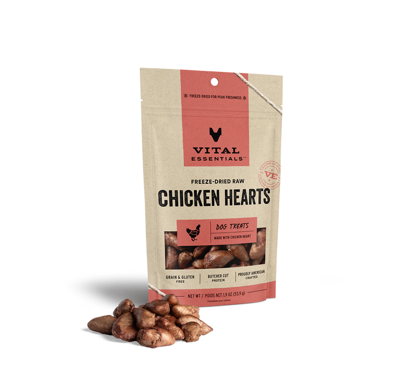 Vital Essentials Freeze Dried Chicken Hearts for Dogs